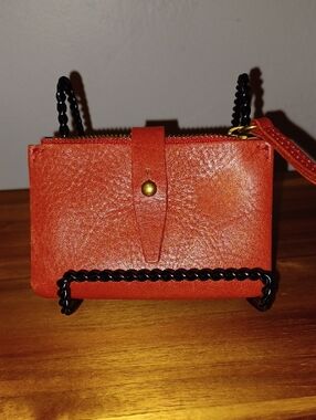 Madewell Red Leather Card Coin Pouch